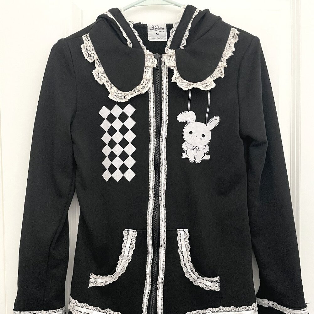 Lokisa Lolita Style Bunny Zip Up Hoodie